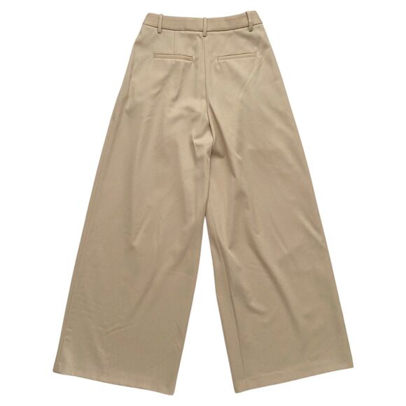 Womens Nili Lotan Wool Trousers Pleated Wide Leg Pants High Rise Beige, Size 4 - Picture 3 of 5